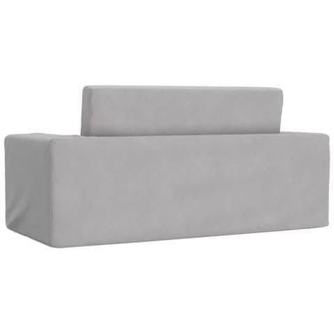 Divano Letto Bambini a 2 Posti Grigio Chiaro in Morbido Peluche - Foto 2