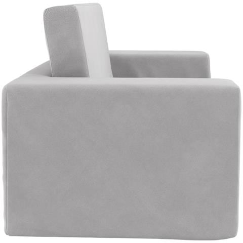 Divano Letto Bambini a 2 Posti Grigio Chiaro in Morbido Peluche - Foto 10