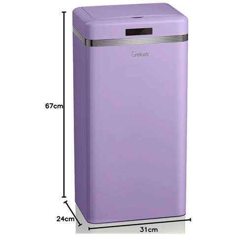 Swka4500purneu Retro Pattumiera Con Sensore Di Apertura Automatica, Metallo, 45 Litri, Vintage Viola - Foto 2
