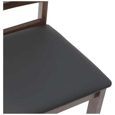 Sedie da Pranzo con Cuscini 2pz Marrone Legno Massello di Hevea - Foto 10