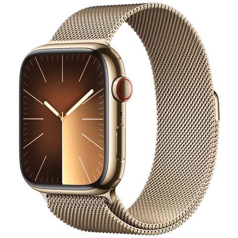 Watch Series 9 45 mm Digitale 396 x 484 Pixel Touch screen 4G Oro Wi-Fi GPS (satellitare) - Foto 1