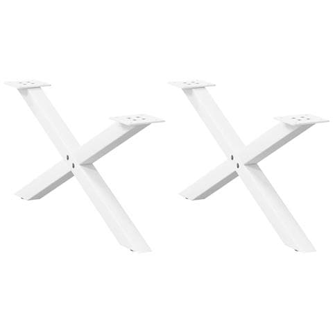 Gambe Tavolino Da Caffè A X 2 Pz Bianco 70x(30-31)cm In Acciaio - Foto 1