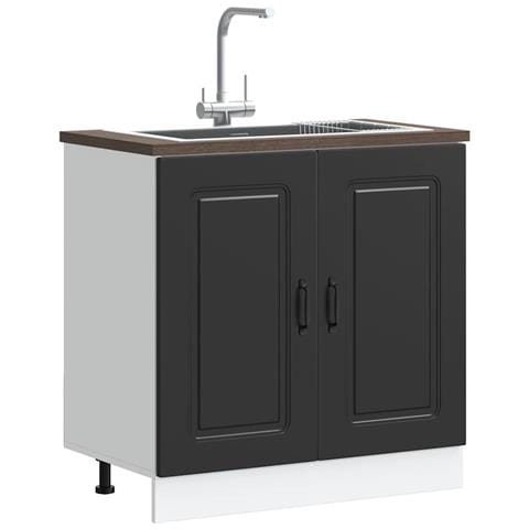 Mobile Base Lavello Kalmar Nero 80x46x81,5 Cm In Truciolato - Foto 1