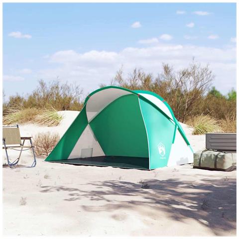 Tenda da Spiaggia 2 Persone Pop-Up Verde Mare Impermeabile - Foto 10