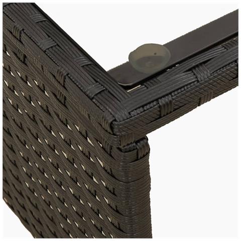 Divano da Giardino con Tavolo e Cuscini a L Nero in Polyrattan - Foto 9