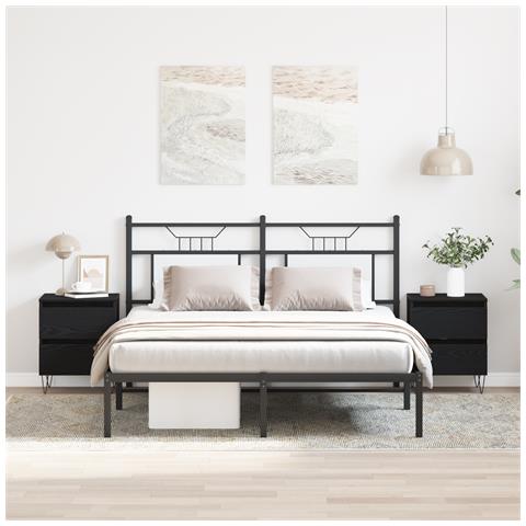 Comodini 2 pz Rovere Nero 40x35x50 cm Legno ingegnerizzato - Foto 2
