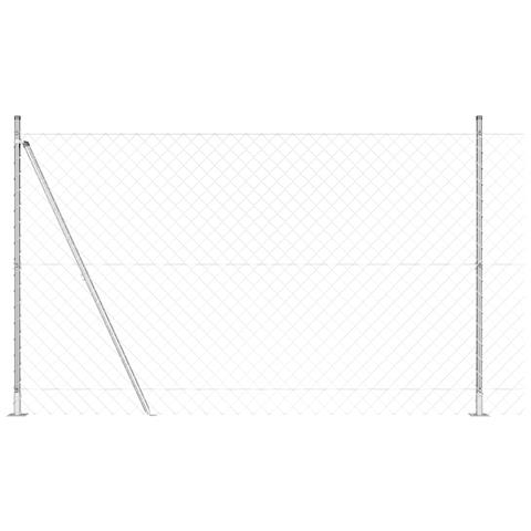 Recinzione in rete metallica con 7 pali flangiati 1,5x10 m in acciaio zincato - Foto 1