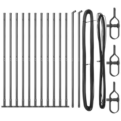 Pali da Recinzione con Piastra di Base 13 pcs Ø32mm 78,5cm Acciaio Zincato - Foto 1