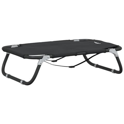 Lettino per Cani Pieghevole Tessuto Oxford Antracite e Acciaio - Foto 1