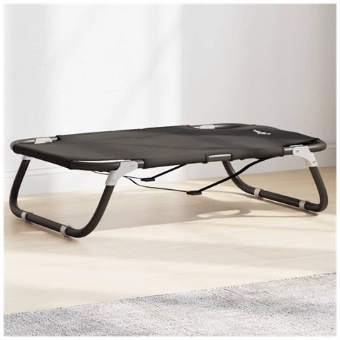 Lettino per Cani Pieghevole Tessuto Oxford Antracite e Acciaio - Foto 2