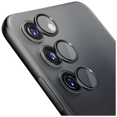 Protezione Obiettivo Fotocamera Per Galaxy S24 Vetro Temperato 9h, Nero Transparente - Foto 1