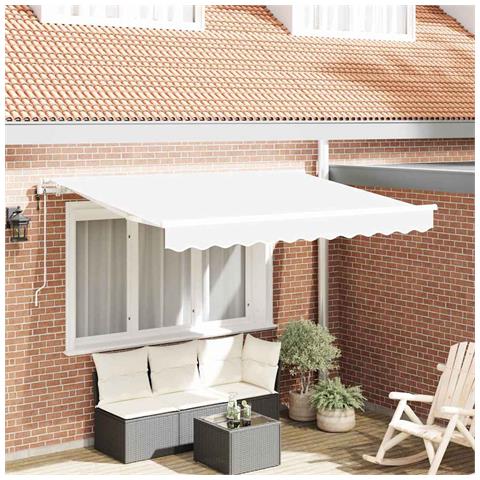 Tenda Retrattile Bianco 350 x 200 cm Poliestere e Alluminio - Foto 2