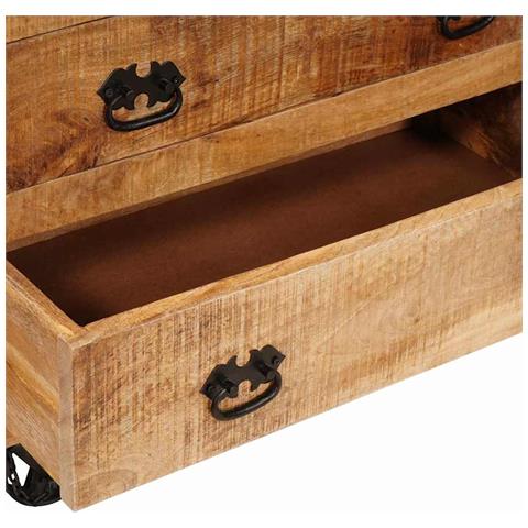 Mobile laterale Marrone 70 x 38 x 63 cm legno massello di mango - Foto 9