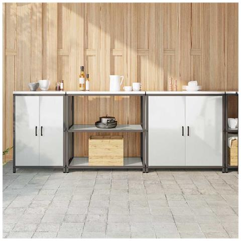 Set di Stoccaggio per Cucina 3 pcs Argento 240 x 50 x 92 cm - Foto 2