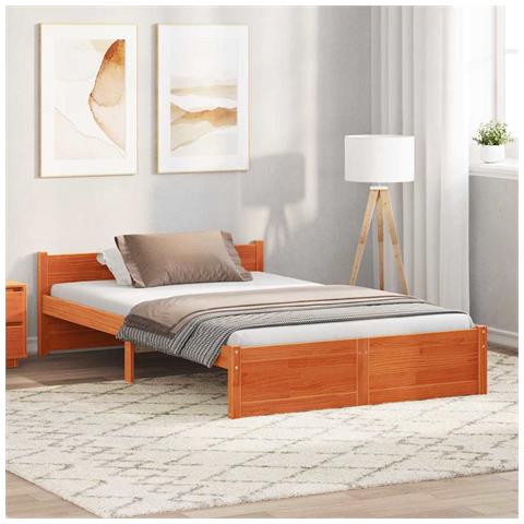 Struttura del letto con testiera Cera marrone 135 x 190 cm - Foto 2