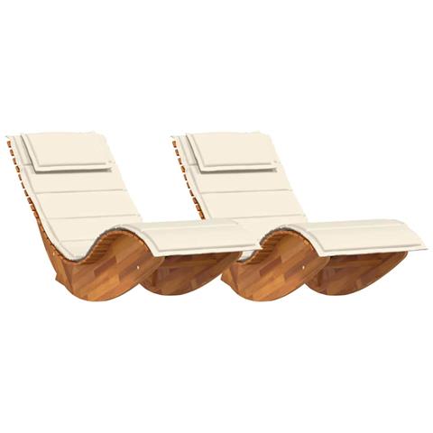 Lettino da sole con cuscino 2 pcs Marrone 60 x 154 x 74cm - Foto 1