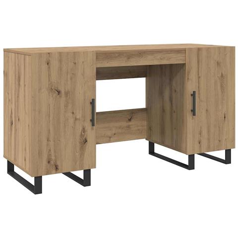 Scrivania rovere artigianale 140 x 50 x 75 cm Legno multistrato - Foto 1