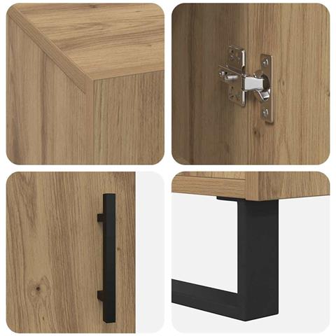 Scrivania rovere artigianale 140 x 50 x 75 cm Legno multistrato - Foto 9