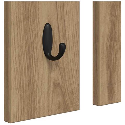 Appendiabiti a muro rovere artigianale 84 x 10 x 80 cm - Foto 9