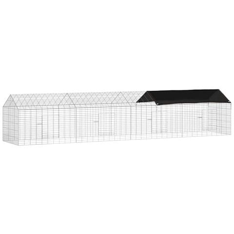 Gabbia per Conigli Argento 400 x 78 x 78 cm Acciaio zincato - Foto 1