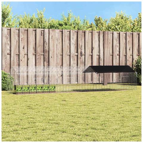 Gabbia per Conigli Argento 400 x 78 x 78 cm Acciaio zincato - Foto 2
