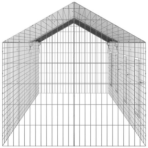 Gabbia per Conigli Argento 400 x 78 x 78 cm Acciaio zincato - Foto 9