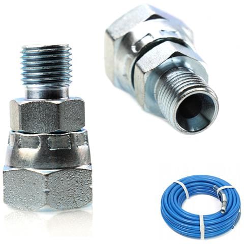 Adattatore Tubo 1/4"" A 3/8"" Per Aggregato Di Verniciatura - Acciaio Inox, Filettatura Npsm, Pressione Max 400 Bar, Alta Qualita - Foto 1