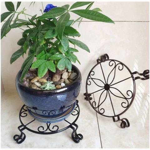 Supporto Grande Rotondo Nero Da Pavimento Per Bonsai - Diametro 30 Cm Bronze - Foto 2