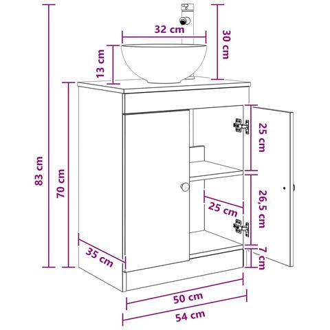 Mobile da bagno con lavabo Bianco 54 x 35 x 83 cm - Foto 8