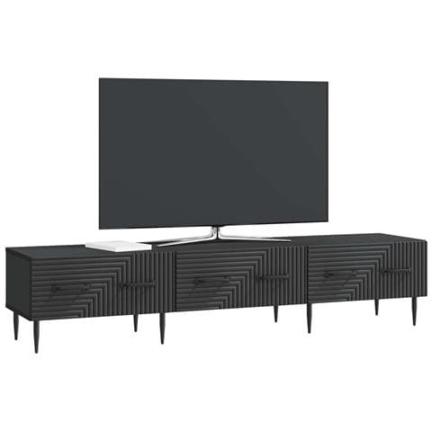 Mobile TV Nero 147 x 34,5 x 30 cm Legno ingegnerizzato - Foto 2