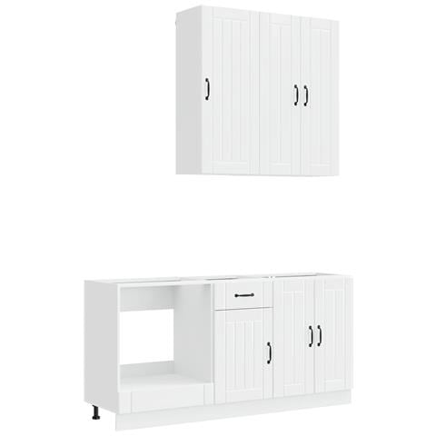 Unità Cucina LUCCA 5 pcs Bianco Lucido Legno ingegnerizzato - Foto 1