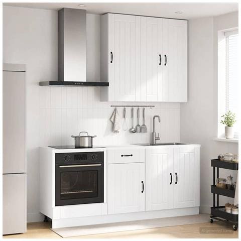 Unità Cucina LUCCA 5 pcs Bianco Lucido Legno ingegnerizzato - Foto 2