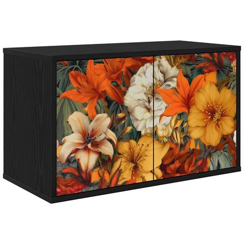 Mobile TV da Parete GENNEP 69 x 33 x 40 cm Rovere Nero - Foto 1