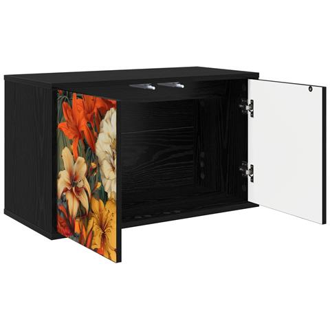 Mobile TV da Parete GENNEP 69 x 33 x 40 cm Rovere Nero - Foto 2
