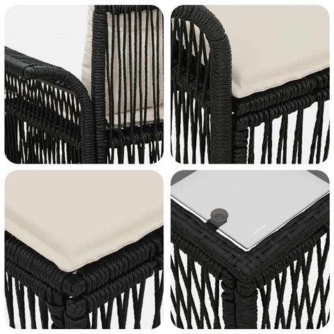 Set Divano da Giardino 8 pz Nero polyrattan - Foto 2