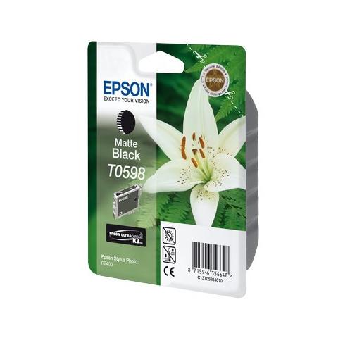 C13T05984010 Cartuccia Ink Originale Nera Opaco per Stylus Foto R2400 Capacità 520 Pagine - Foto 1