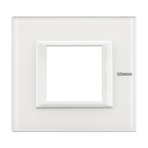 Axolute Placca 2 Moduli Vetro Bianco Ha4802vbb - Foto 1