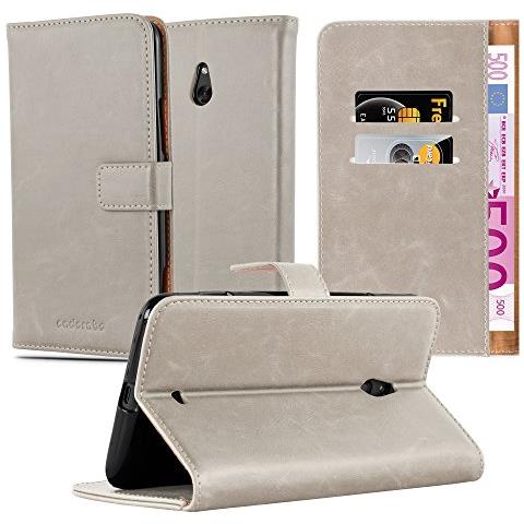 Custodia Compatibile Con Nokia Lumia 1320 In Marrone Cappuccino - Coperchio Protettiva Con Chiusura Magnetica, Funzione Stand E Tasca Per Le Carte - Foto 1