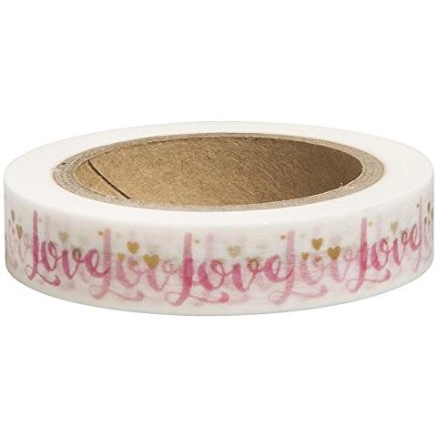 Nastro Adesivo Love Con Sfondo Bianco - 15 M X 1 Cm - Foto 2