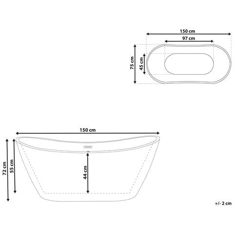 Vasca Da Bagno Freestanding Ovale 150 Cm Antigua - Foto 15