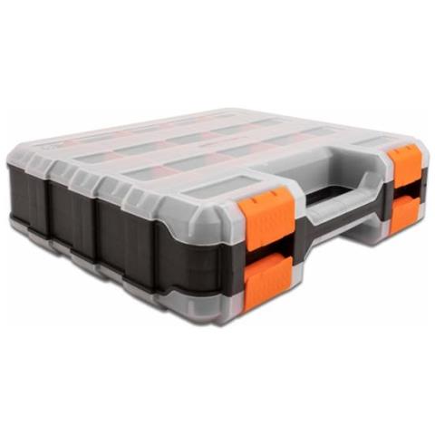 18417 Scatola Di Conservazione Armadietto Portaoggetti Rettangolare Plastica Nero, Arancione - Foto 3