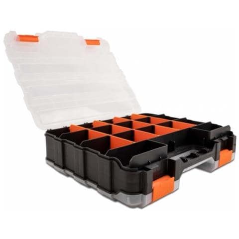 18417 Scatola Di Conservazione Armadietto Portaoggetti Rettangolare Plastica Nero, Arancione - Foto 1