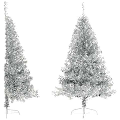 Albero di Natale a Metà con Supporto Argento 180 cm PET - Foto 1