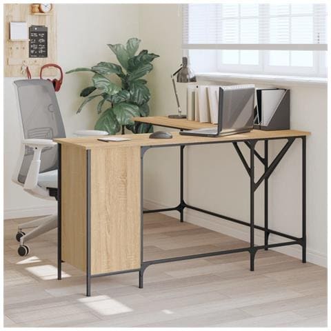 Scrivania Rovere Sonoma 141x141x75 Cm In Legno Multistrato - Foto 1