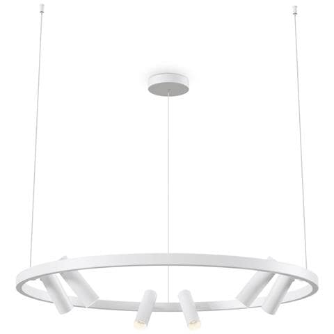 Lampadario A Sospensione Moderno Satellite Metallo Bianco Acrilico Luce Led 42w - Foto 1