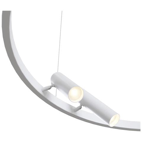 Lampadario A Sospensione Moderno Satellite Metallo Bianco Acrilico Luce Led 42w - Foto 4