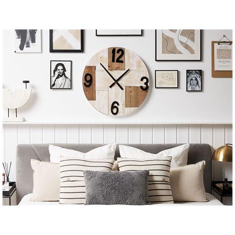 Orologio Da Parete Legno Chiaro Ø 60 Cm Michapan - Foto 1