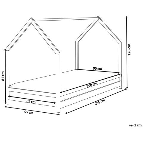 Letto Per Bambini Casa Legno Di Pino Appy 90 X 200 Cm Rosa Pastello - Foto 9