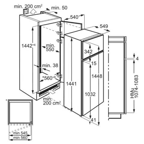 Frigorifero Doppia Porta da Incasso Serie 500 ColdSense KTS5LE14S Low Frost Classe Energetica E - Foto 7