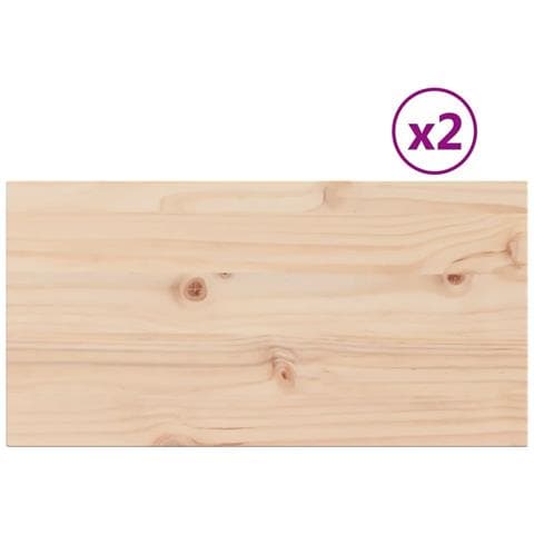 Piani Tavolo 2 Pz 70x35x2,5 Cm Rettangolare Legno Massello Pino - Foto 2